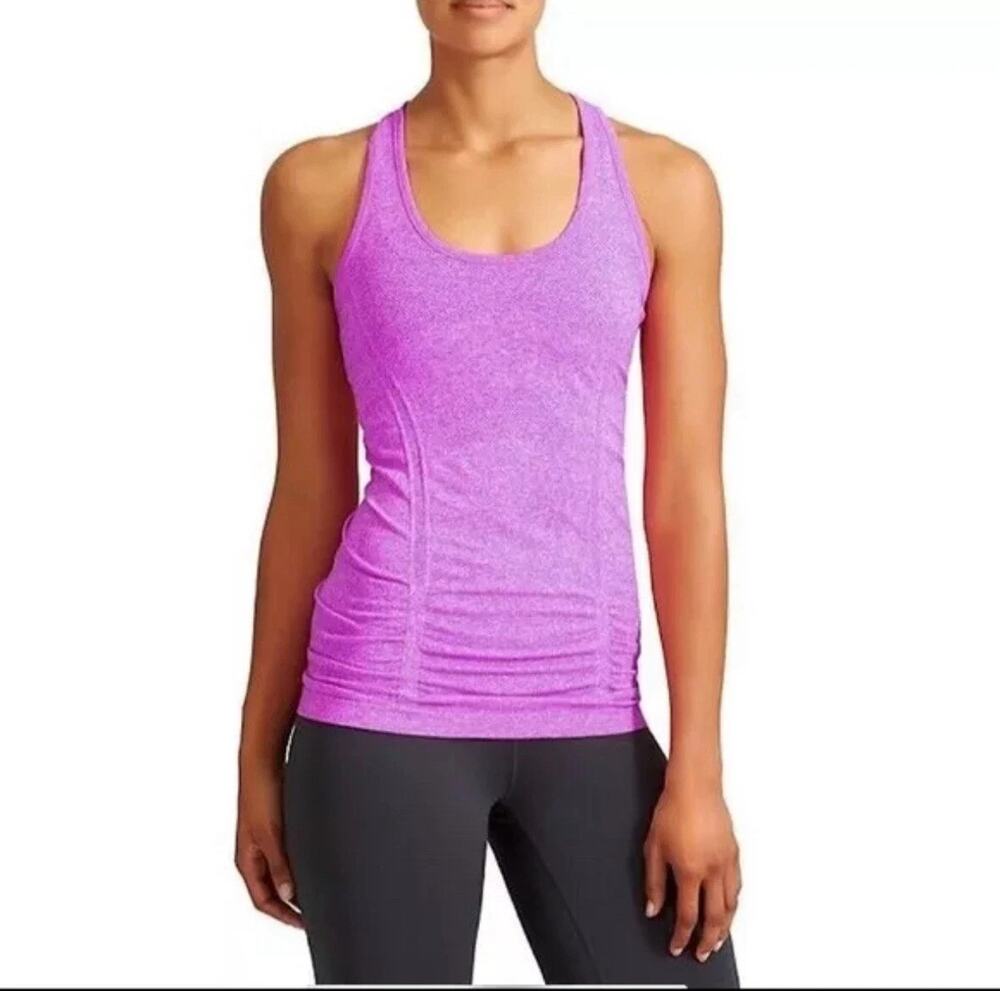 Athleta Fastest Track Seamless Tank Top Size M Heathered Purple Fitted A010588